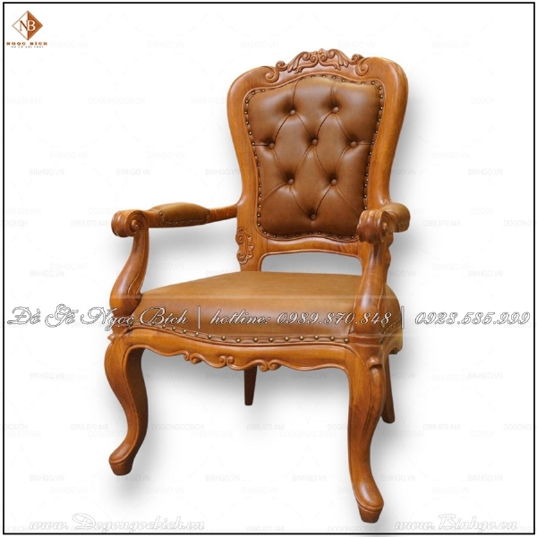 Ghế Rococo Armrest - Ghế Giám Đốc nữ gỗ tự nhiên
